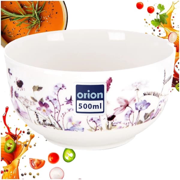 Porslinsskål 500 ml, vildblommig design, mikrovågssäker