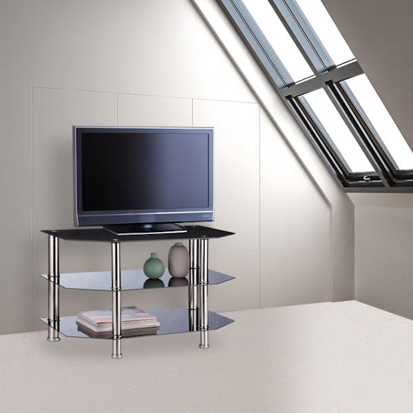 TV bord Sort Glas