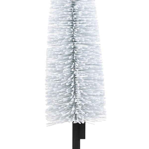Hvidt juletræ 147 cm med 30 LED-lys og snedækket effekt