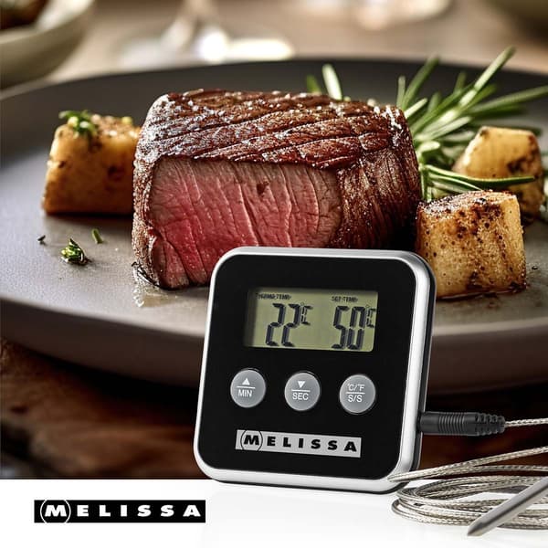 Digitalt kødtermometer med alarmtimer og LCD-display