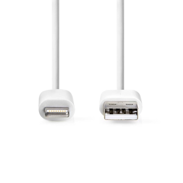 Lightning Kaapeli | USB 2.0 | Apple Lightning 8-Pin | USB-A Uros | 480 Mbps | Niklattu | 1.00 m | Pyöreä | PVC | Valkoinen | Laatikko