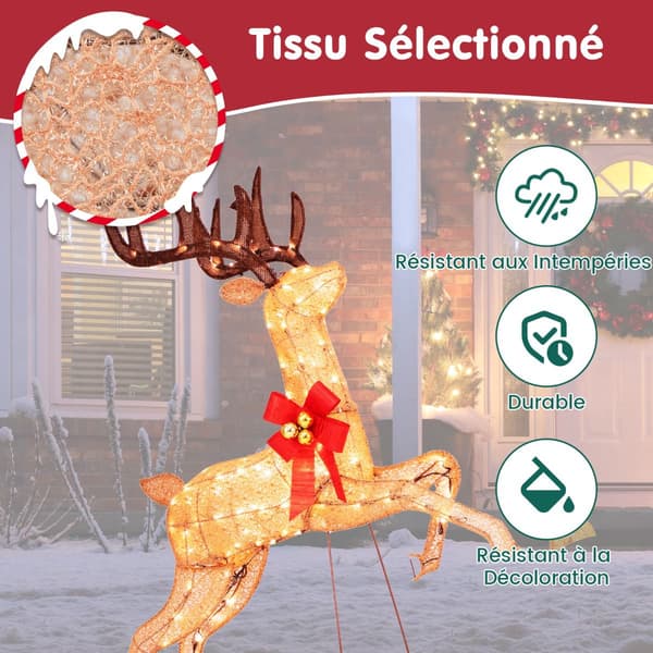 Upplyst julrenset, 3 delar, 255 varma ljus