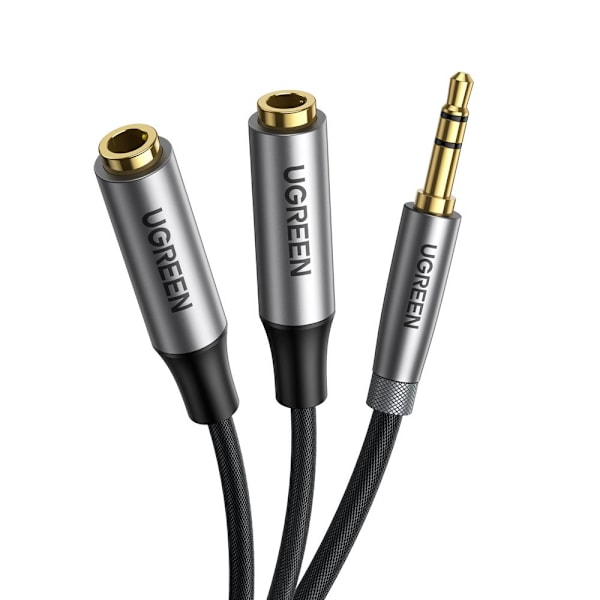 Jakaja 2x kaapelille AUX-kaapeli 3,5 mm minijakki 0,2 m musta