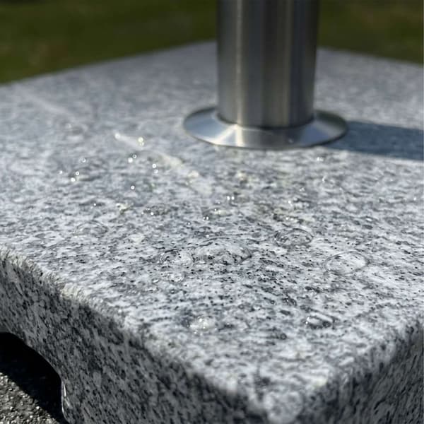 Granitparasolfod, 24 kg – Firkantet, Grå