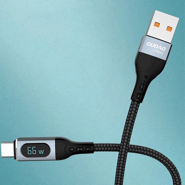 Kabel USB - USB-C snabbladdning PD display 66W 1m svart