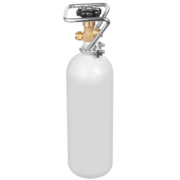 CO2-tank, 4,41 lb legeret stål, DIN477 ventilhåndtag