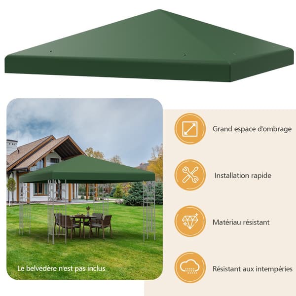 Udskiftningsbaldakin til pavillon 300x300 cm, vandtæt polyester
