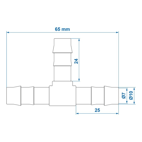 Vattenslangskoppling T-stycke 10mm per st