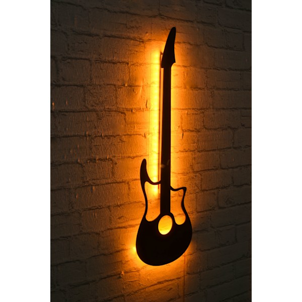 Dekorativ LED-belysningsgitarr - Gul