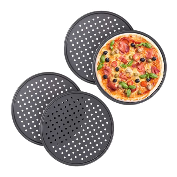 Pyöreä 4 kpl pizzatarjotinsarja