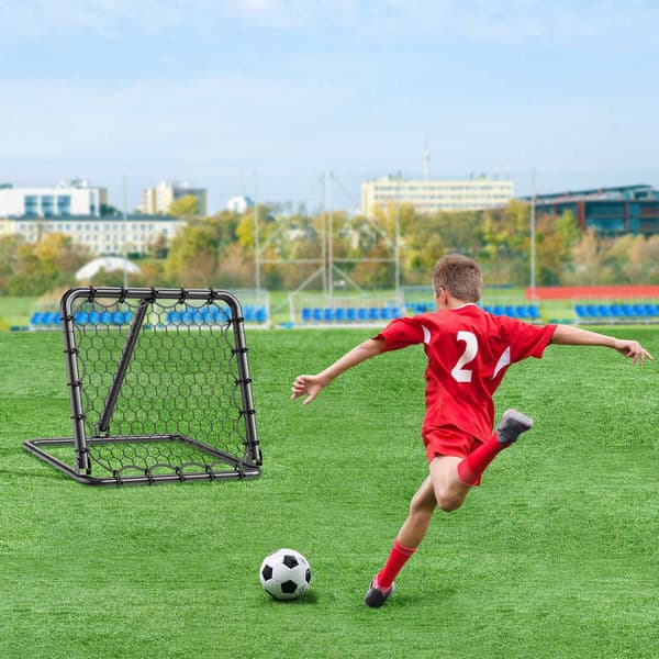 Fodboldreboundernet 34x34 tommer, justerbar vinkel, foldbar