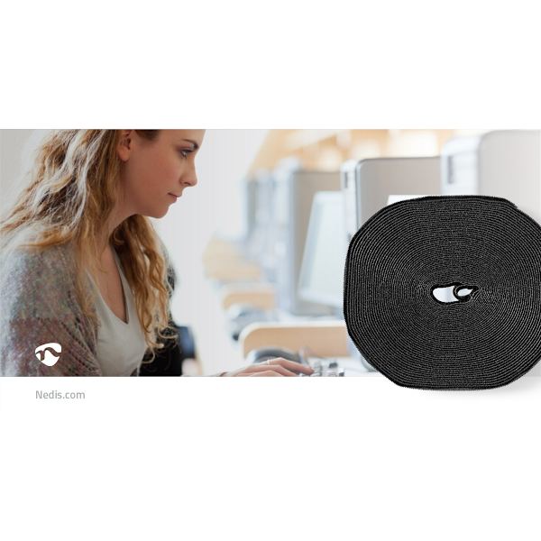 Velcro Cable Roll | Velcro kabelbinder | 1x Hook-and-loop Roll | Sort