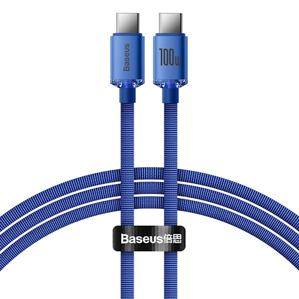Kabel för snabbladdning och dataöverföring USB-C USB-C 100W 1,2m blå