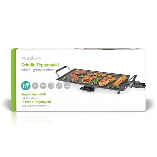 Teppanyaki Bordsgrill | Bakytan (l x b): 47.5 x 26.5 cm | 5 Värmeinställningar