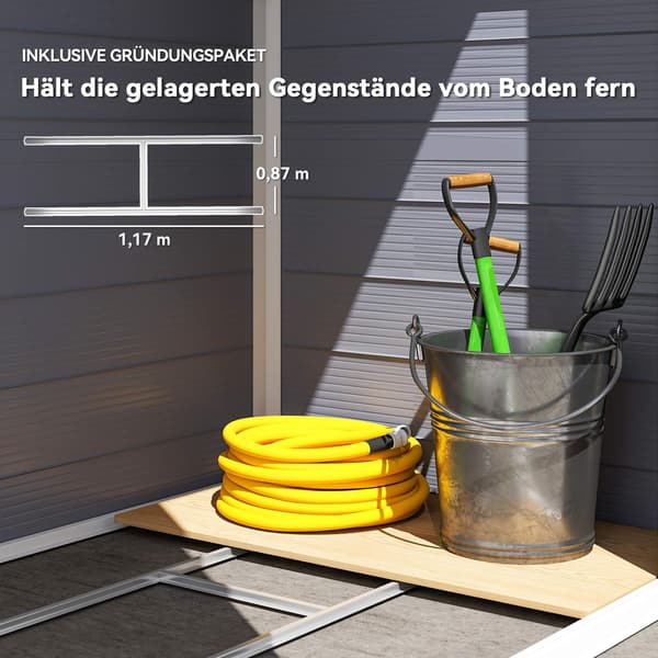 Förråd för utomhusbruk, 1,1 m², polypropen, låsbar dörr