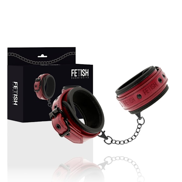Fetish Submissive Dark Room - Veganska läderhandbojor med neoprenfoder