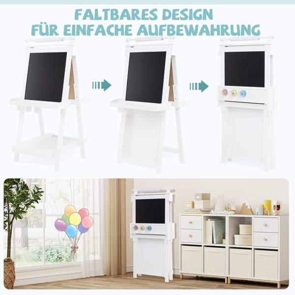 Justerbart staffeli til børn med whiteboard og magnettavle