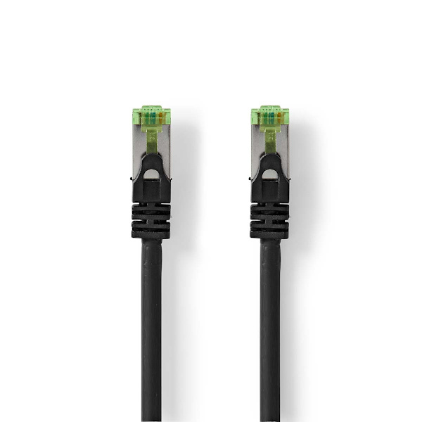 CAT7 nätverkskabel | S/FTP | RJ45 hane | RJ45 hane | 10.0 m | Snagless | Rund | LSZH | Svart | Kuvert