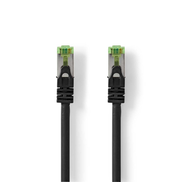 CAT7 netværkskabel | S/FTP | RJ45 Han | RJ45 Han | 10.0 m | Snagless | Runde | LSZH | Sort | Konvolut