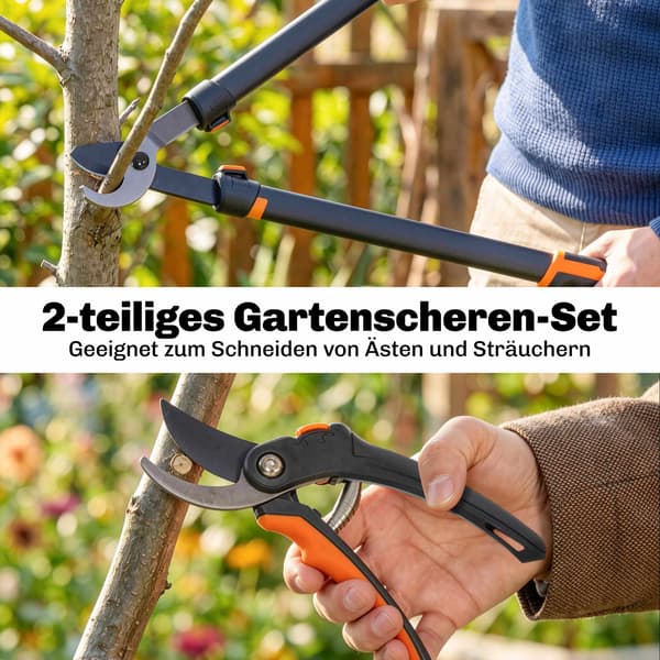 Havebeskæresakssæt, 2-delt, rustbestandige klinger