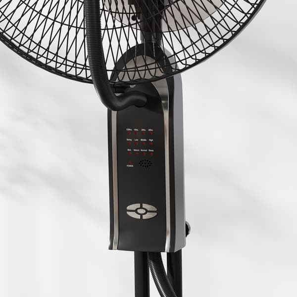 Vandkølende ventilator med luftfugter, 3 hastigheder, sort, 75W
