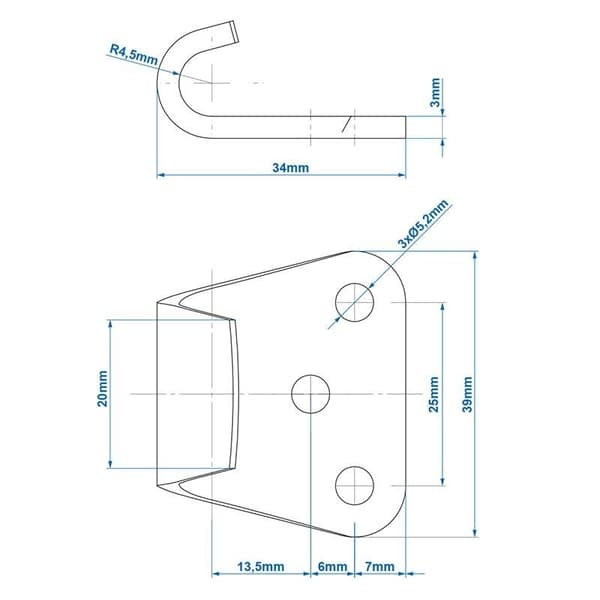 Stång för släpspärr SPP Z-11A