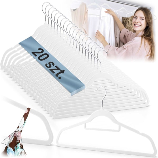 Tøjbøjler i velour 20 stk MS-859 Massido