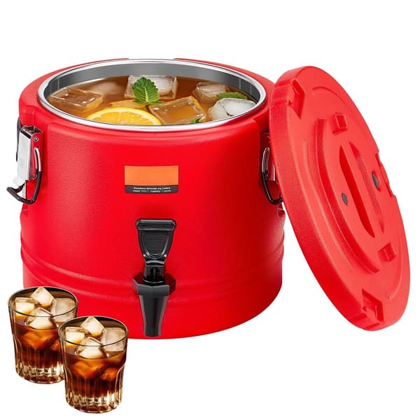 Isolerad dryckesdispenser 2,2 gallon, varm och kall, stålfoder