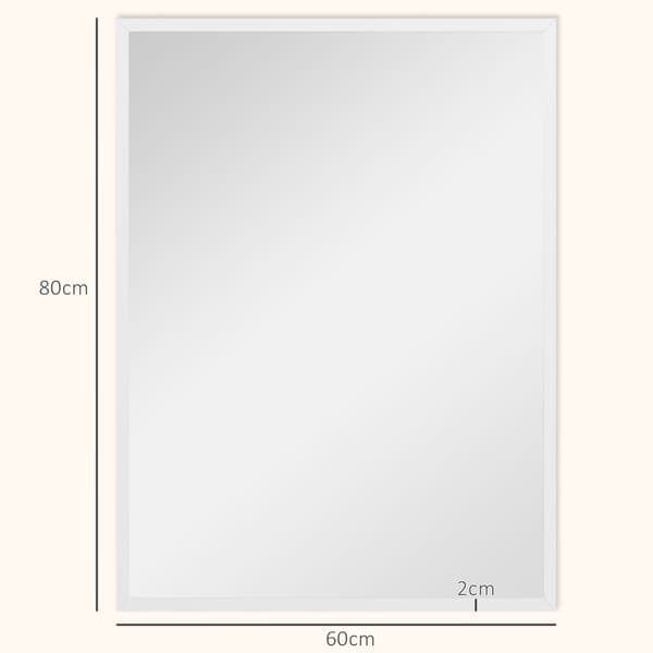 Rektangulär väggspegel, 60x80 cm, vit MDF-ram