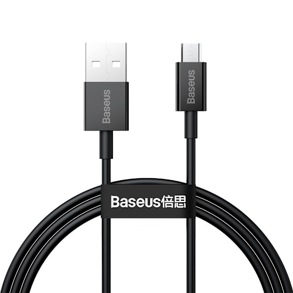 Erinomainen kaapeli microUSB USB-kaapeli nopeaan lataukseen 2A 1m musta