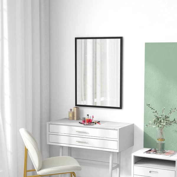 Rektangulär väggspegel, 60x80 cm, svart MDF-ram
