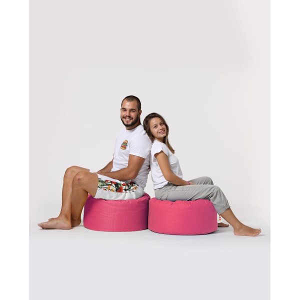 Garden Pouffe Pyöreä Pouf - Vaaleanpunainen