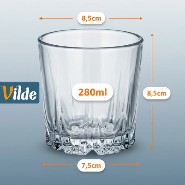 Viskilasisetti, 280 ml, paksua lasia, 6 kpl