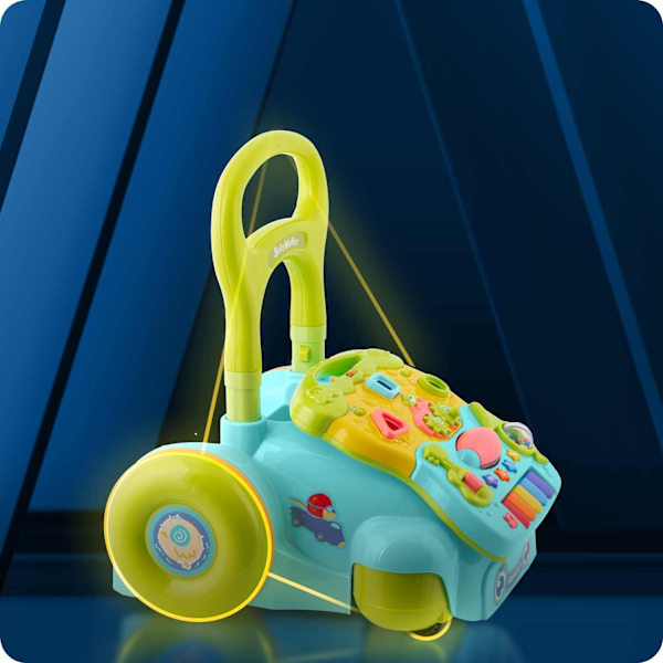 Ricokidsin turkoosi 2-in-1 Opi-kävele-vaunu musiikilla RK-744
