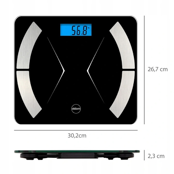 Älykäs bluetooth kylpyhuonevaaka Eldom TWO500 valkoinen