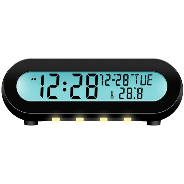 Clock Radio Temp/Fugtighed USB-C/Batteridrift Sort