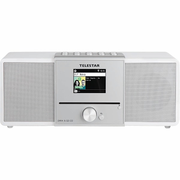 DIRA S32i CD EWF Multifunktionel stereoradio med cd-afspiller DAB+ / FM / Internet / Bluetooth Hvid