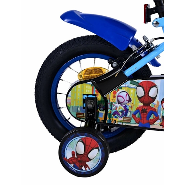 Spider-Man 12 tommer børnecykel blå - sikkerhed, komfort og sjov i ét!