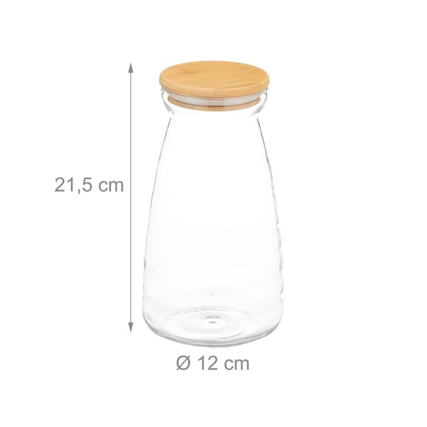 Opbevaringsglas med låg i et sæt af 3