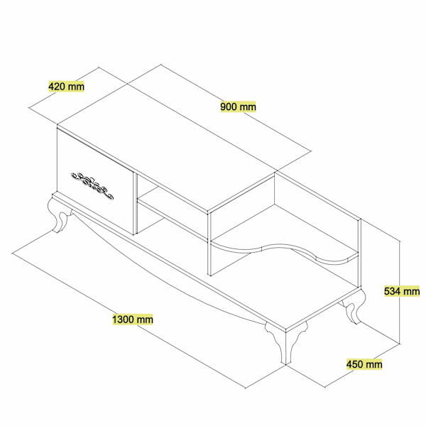 TV Stand Sultan - Valnød, Hvid