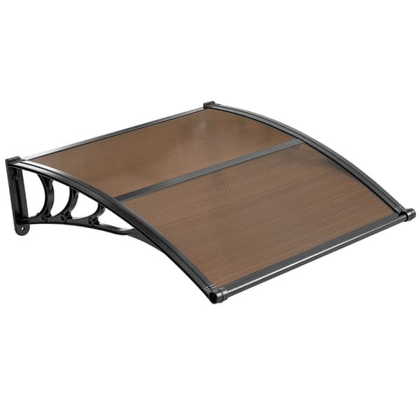 Dörrmarkis i polykarbonat 91 x 101 cm, brun, dränering