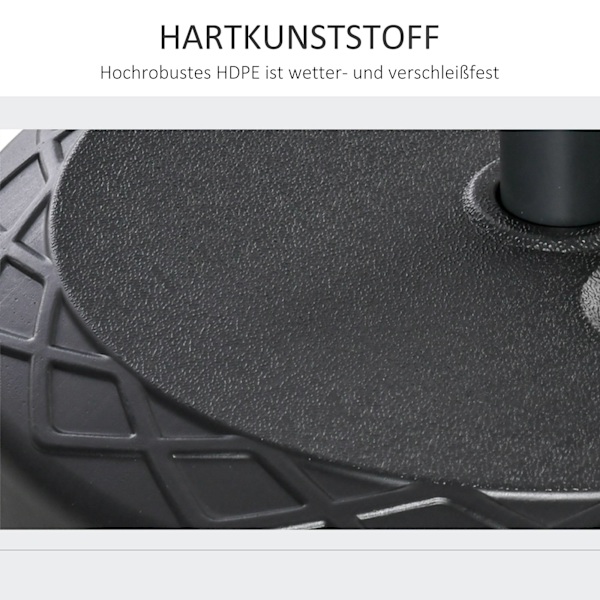 Parasolfod, HDPE, passer til 38/48 mm stænger, sort