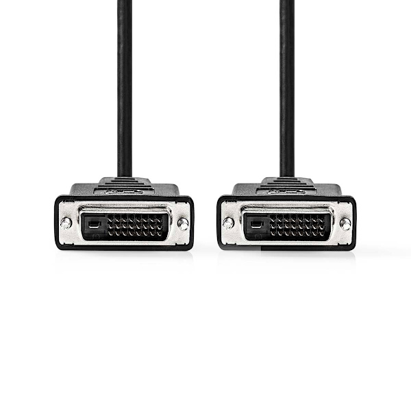 DVI-kabel | DVI-D 24+1-Pin Hane | DVI-D 24+1-Pin Hane | 2560x1600 | Nickelplaterad | 10.0 m | Rak | PVC | Svart | Plastpåse