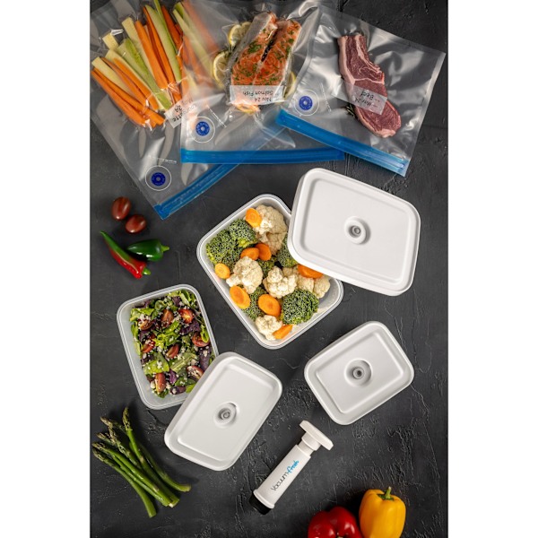 Förvaringslåda & matförvaringspåsar (7 delar) VCC-7-PMP - Transparent