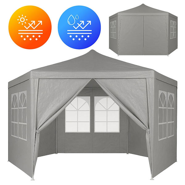 Garden Trade Pavilion Teltta 2x2x2 m Windows Gray MultiGardenilla