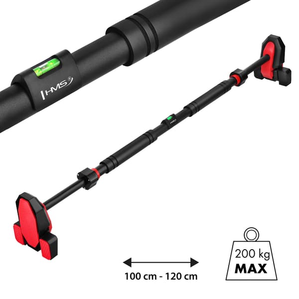 Døråbnings pull-up stang, tredobbelt støtte, 100-120 cm