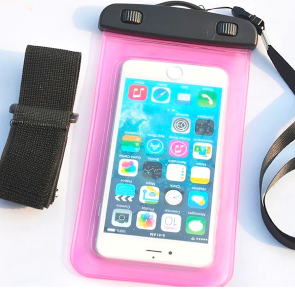 Vattentätt telefonfodral med PVC-armband - blå