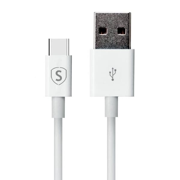 USB-C-kabel til hurtig opladning 2,4A, 1m - Hvid