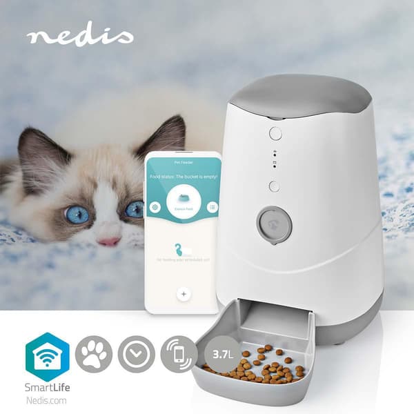 SmartLife Dispenser til kæledyrsfoder | Automatisk hunde- og kattefoder | Wi-Fi | 3.7 l | Android™ / IOS