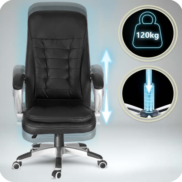 Ergonomisk sort kontorstol med justerbar højde